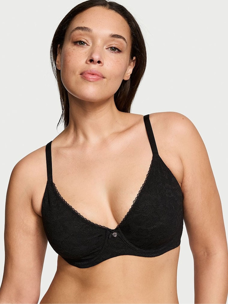 Victoria's Secret Black Lace Minimiser Invisible Lift Bra - Image 1 of 5
