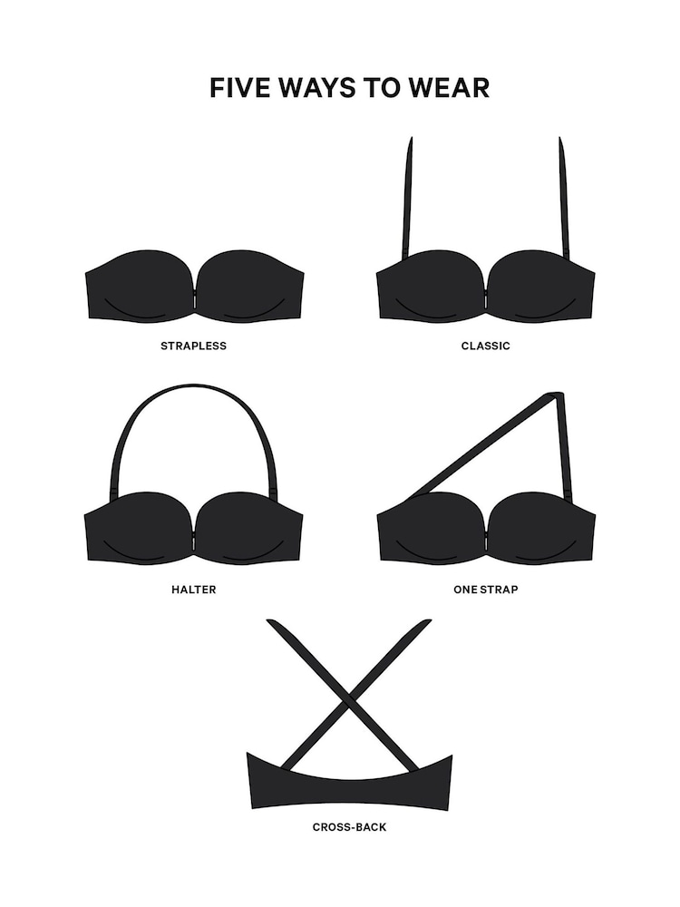 Victoria's Secret Black Add 2 Cups Push Up Multiway Bra - Image 4 of 4