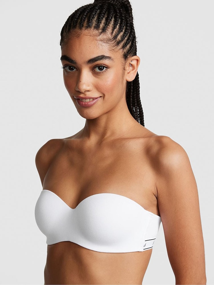 Victoria's Secret PINK White Logo Lightly Lined Strapless Multiway Bra - Image 1 of 3