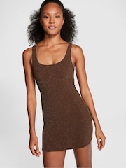 Victoria's Secret PINK Ganache Brown Shimmer Swim Dress - Image 1 of 1