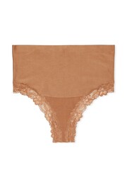 Victoria's Secret Toffee Nude Lace Trim Thong Shaping Knickers - Image 3 of 4