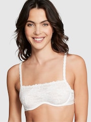 Victoria's Secret PINK Coconut White Unlined Demi Lace Bra - Image 1 of 4
