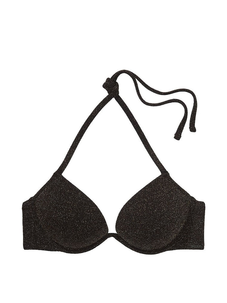 Victoria's Secret PINK Pure Black Add 2 Cups Push Up Bikini Top - Image 3 of 3