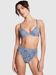 Victoria's Secret PINK Midnight Navy Blue Bandana Push Up Bikini Top - Image 1 of 3