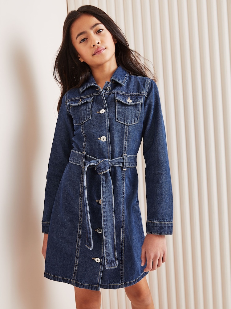 Lipsy Blue Denim Dress (2-16yrs) - Image 1 of 4