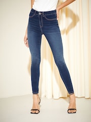 Friends Like These Dark Blue Wash Petite High Waisted Jeggings - Image 2 of 4