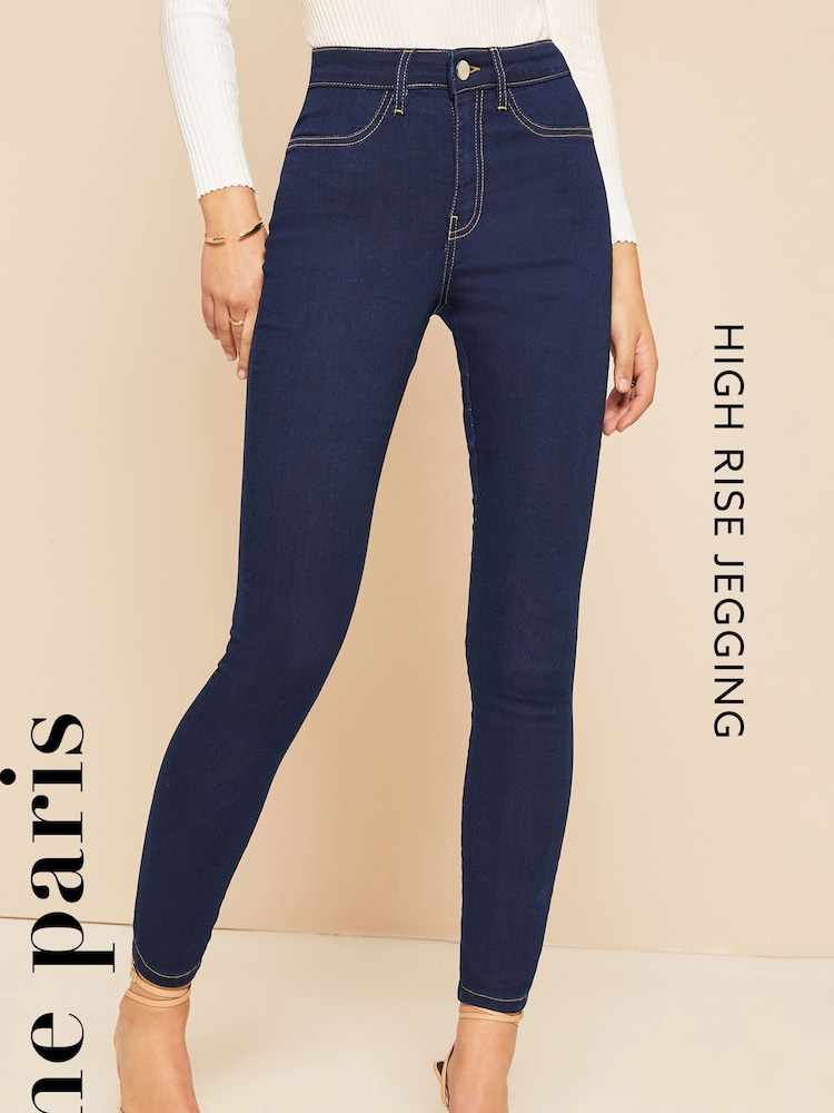 Friends Like These Rinse Blue Tall High Waisted Jeggings - Image 3 of 3 Friends Like These Rinse Blue Tall High Waisted Jeggings - Image 3 of 3