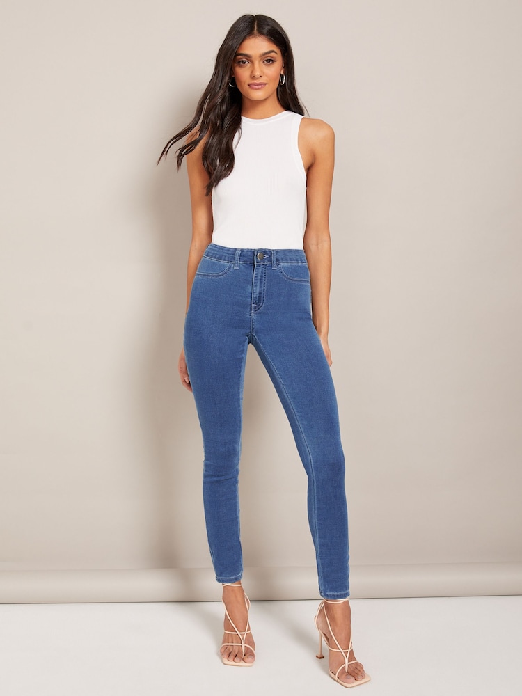 Friends Like These Mid Blue Tall High Waisted Jeggings - Image 1 of 3