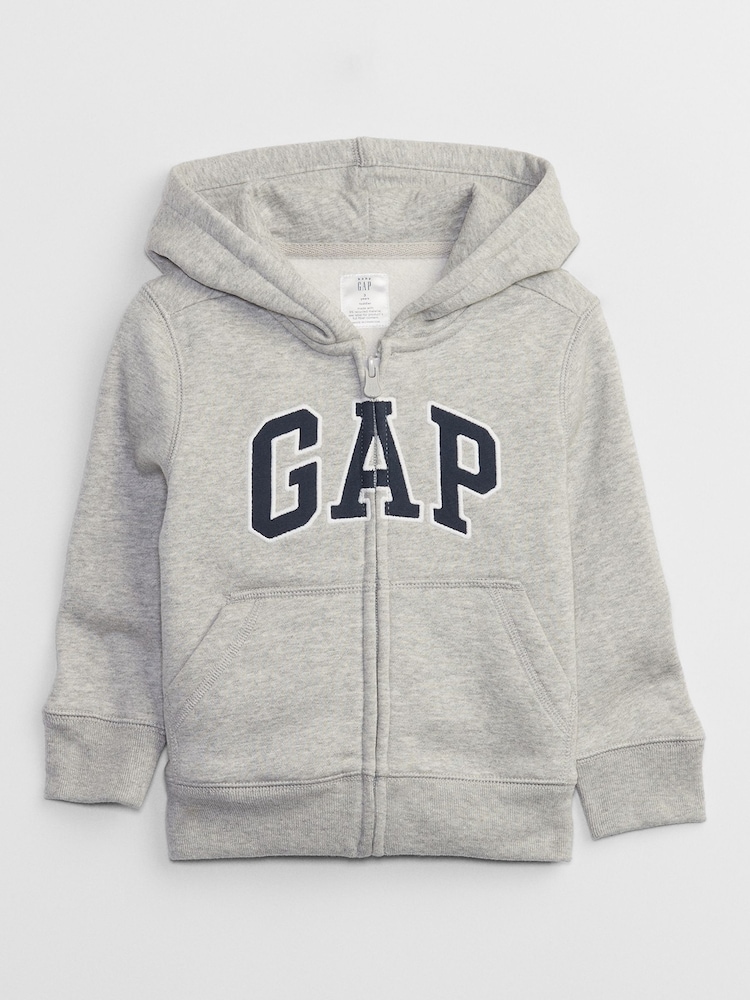 Gap Grey Logo Zip Up Hoodie (Newborn-5yrs) - Image 6 of 6