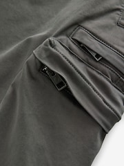 Charcoal Grey Regular Fit Soft Touch Utility Cargo Trousers - Image 9 of 10