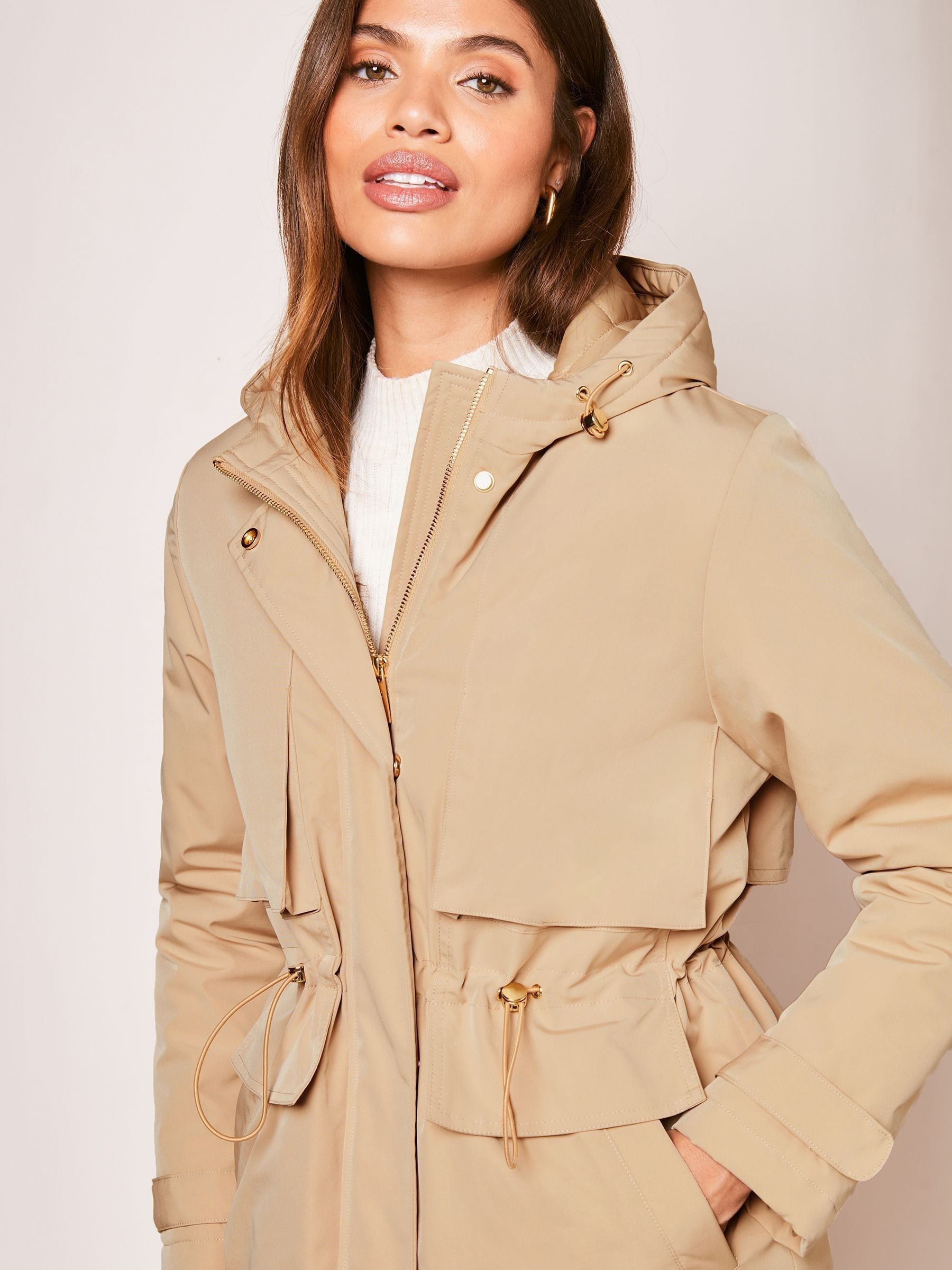 Buy Lipsy Camel Shower Resistant Parka Rain Coat from the Next UK online shop