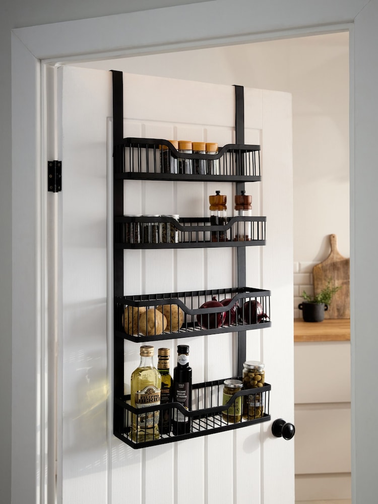 Black Large Over Door Kitchen Storage - Image 1 of 4 Black Large Over Door Kitchen Storage - Image 1 of 4