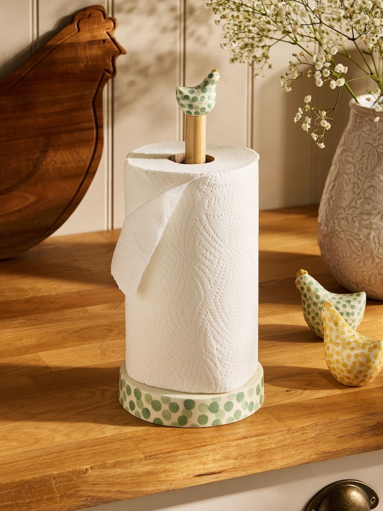 Sage Green Chicken Kitchen Roll Holder - Image 1 of 4