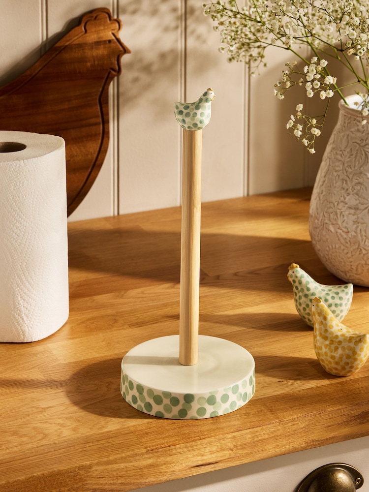 Sage Green Chicken Kitchen Roll Holder - Image 2 of 4