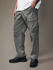 Light Grey Regular Fit Ripstop Tech Cargo Trousers - Image 1 of 11
