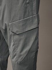 Light Grey Regular Fit Ripstop Tech Cargo Trousers - Image 6 of 11