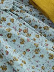 Blue Ditsy 100% Cotton Shirt Dress And Tights Set (3mths-8yrs) - Image 8 of 8
