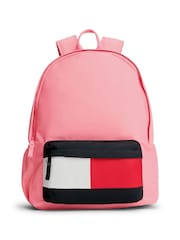 Rosa - Tommy Hilfiger Kids' Essential Signature Colour-Blocked Pocket Backpack - Imagen 1 de 4