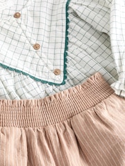 Ivory/Neutral 100% Cotton Mix Blouse And Trousers Set (3mths-8yrs) - Image 10 of 10