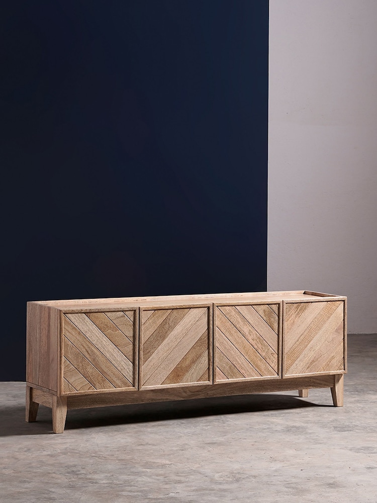 Swoon Light Brown Metz Mango Wood Wide TV Unit, Up to 50 inch - Image 1 of 6