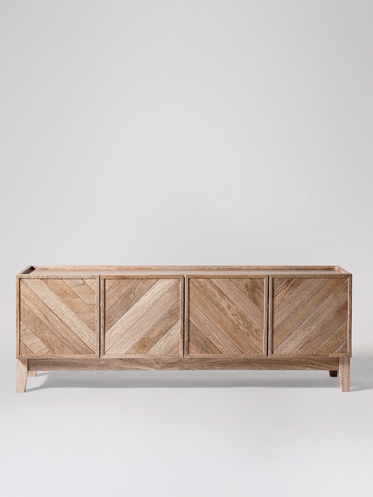 Swoon Light Brown Metz Mango Wood Wide TV Unit, Up to 50 inch - Image 2 of 6