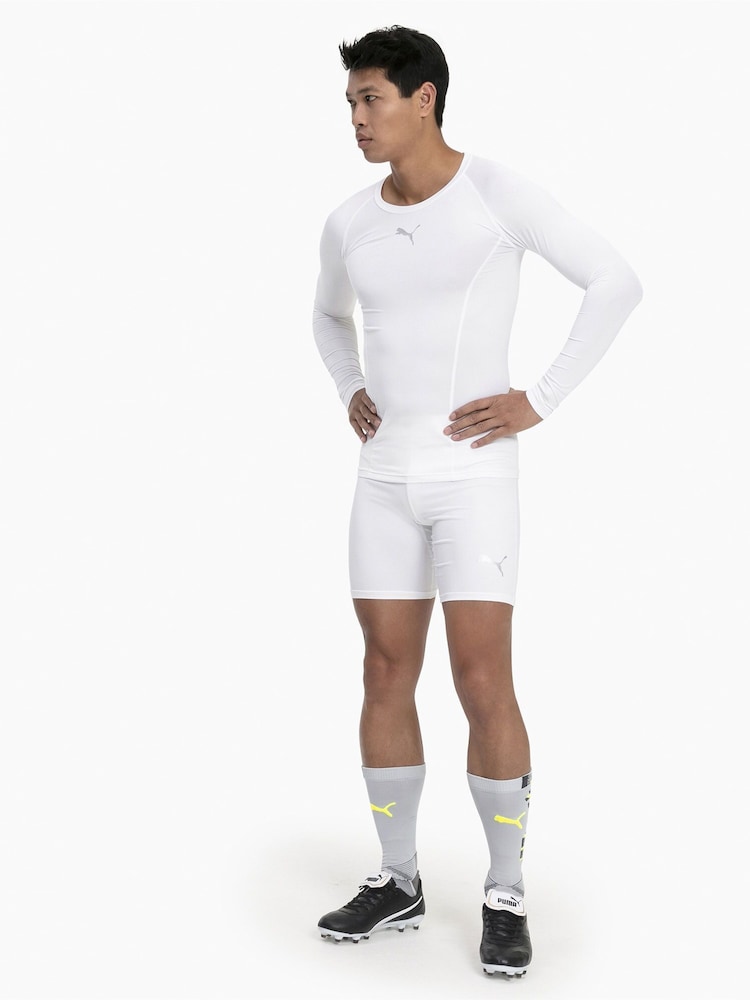 Puma White Baselayer Long Sleeve Mens T-Shirt - Image 3 of 5