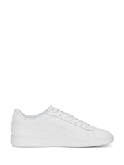 Puma White Smash 3.0 Leather Youth Trainers - Image 1 of 6