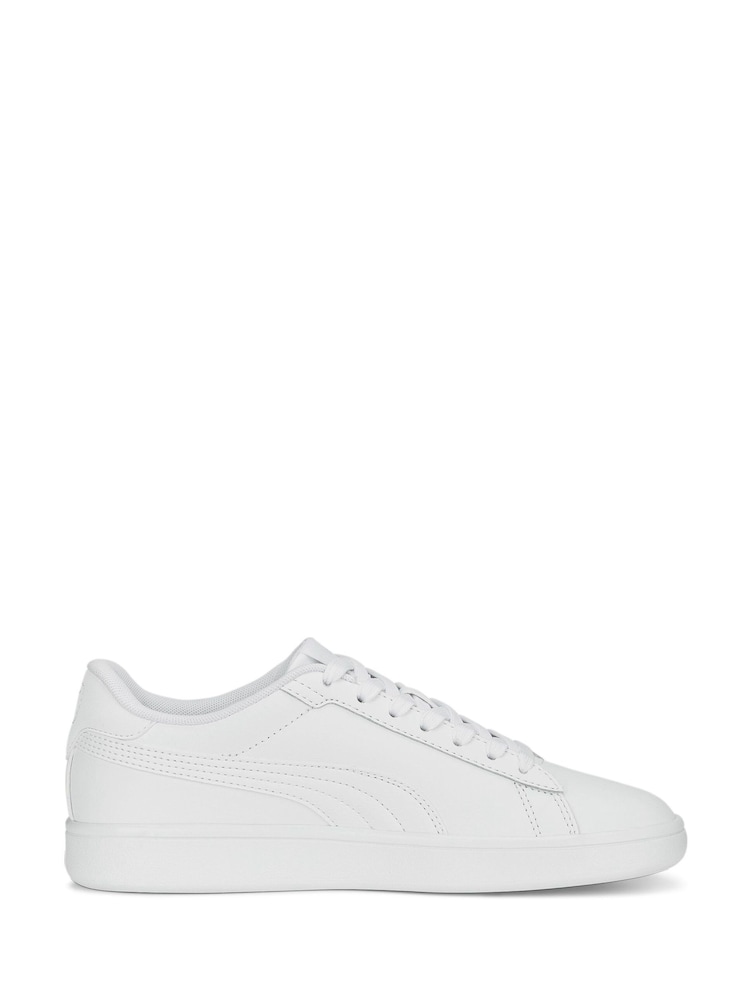 Puma White Smash 3.0 Leather Youth Trainers - Image 1 of 6