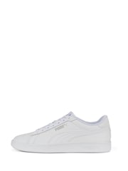 Puma White Smash 3.0 Leather Youth Trainers - Image 2 of 6