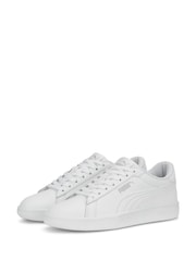 Puma White Smash 3.0 Leather Youth Trainers - Image 3 of 6