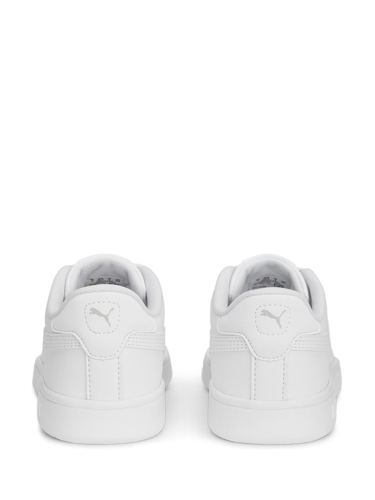 Puma White Smash 3.0 Leather Youth Trainers - Image 4 of 6