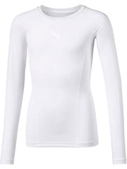 Puma White Baselayer Long Sleeve Kids' T-Shirt - Image 1 of 2