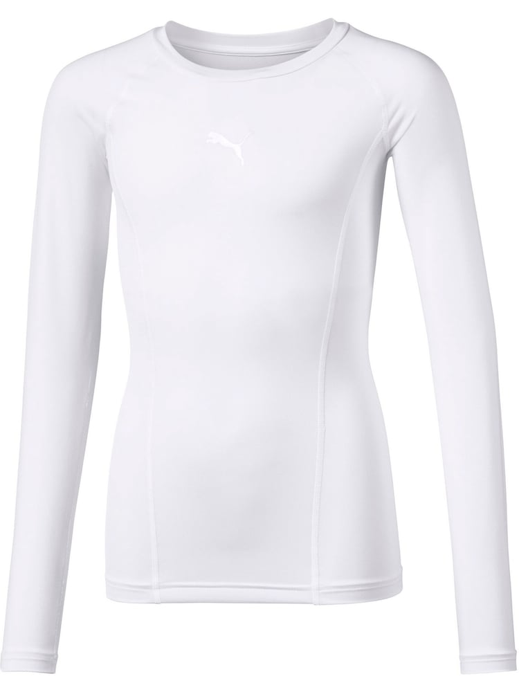 Puma White Baselayer Long Sleeve Kids' T-Shirt - Image 1 of 2