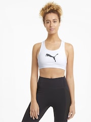 Puma White Mid Impact 4Keeps Training Bra - Image 1 of 5