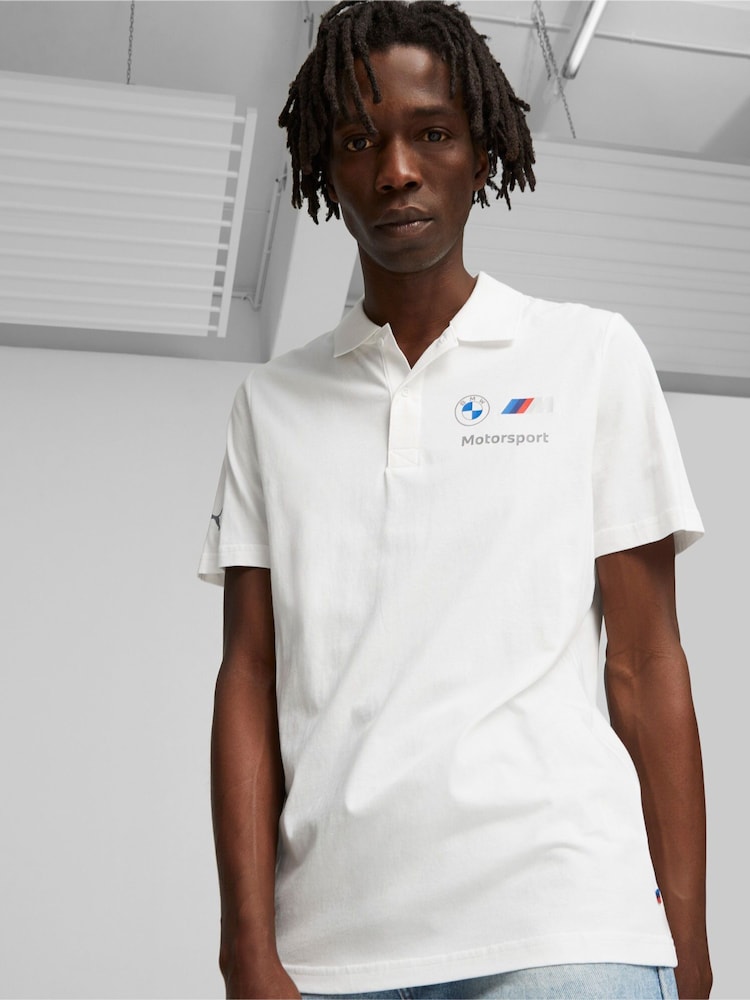 Puma White BMW M Motorsport Mens Polo Shirt - Image 1 of 7 Puma White BMW M Motorsport Mens Polo Shirt - Image 1 of 7