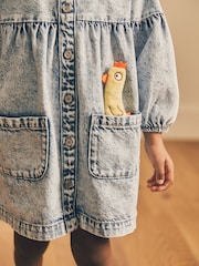 Blue Denim Character 100% Cotton Button Through Dress (3mths-8yrs) - Image 5 of 8