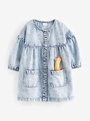 Blue Denim Character 100% Cotton Button Through Dress (3mths-8yrs) - Image 6 of 8