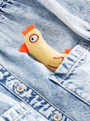 Blue Denim Character 100% Cotton Button Through Dress (3mths-8yrs) - Image 8 of 8
