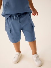 Navy Short Sleeve Utility Hoodie and Shorts Set (3mths-7yrs) - Image 4 of 9
