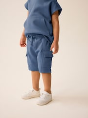 Navy Short Sleeve Utility Hoodie and Shorts Set (3mths-7yrs) - Image 5 of 9