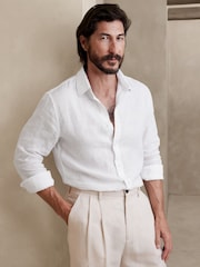 Blanco - Camisa de lino 100 % y manga larga Castelletto de Banana Republic - Imagen 1 de 4