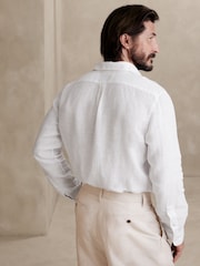 Blanco - Camisa de lino 100 % y manga larga Castelletto de Banana Republic - Imagen 2 de 4