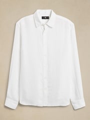Blanco - Camisa de lino 100 % y manga larga Castelletto de Banana Republic - Imagen 4 de 4