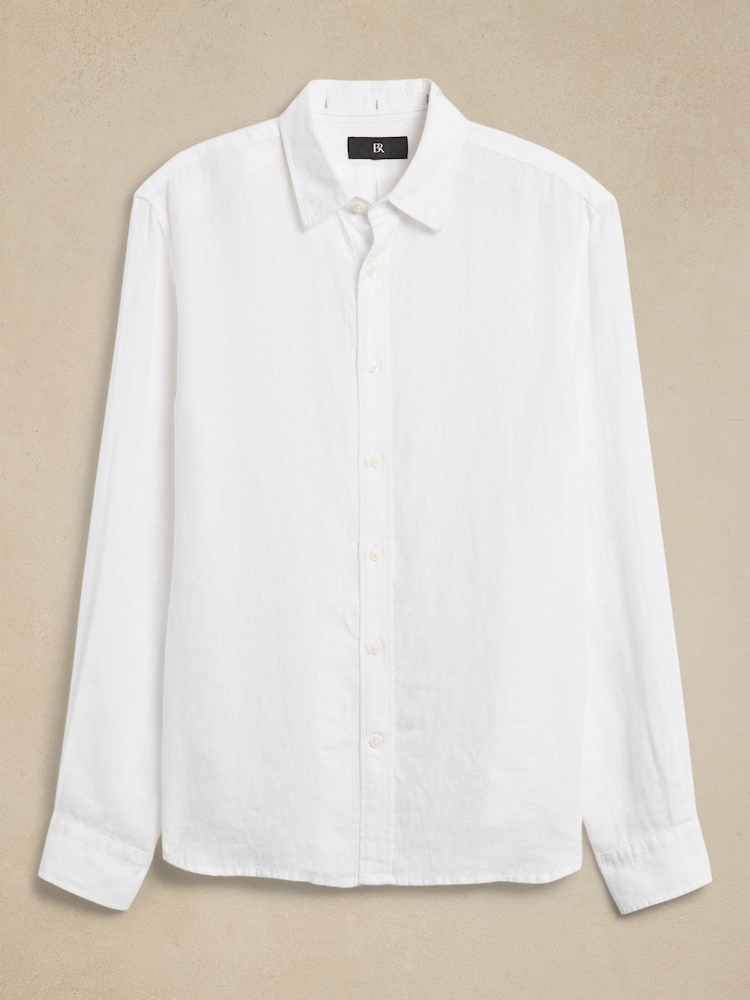 Blanco - Camisa de lino 100 % y manga larga Castelletto de Banana Republic - Imagen 4 de 4