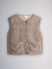 The Set 2 Pack Borg Button Giletes Brown/Oat Marl - Image 2 of 5