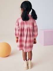 Red/Pink Check 100% Cotton Shirt Dress (3mths-8yrs) - Image 3 of 7