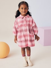 Red/Pink Check 100% Cotton Shirt Dress (3mths-8yrs) - Image 4 of 7
