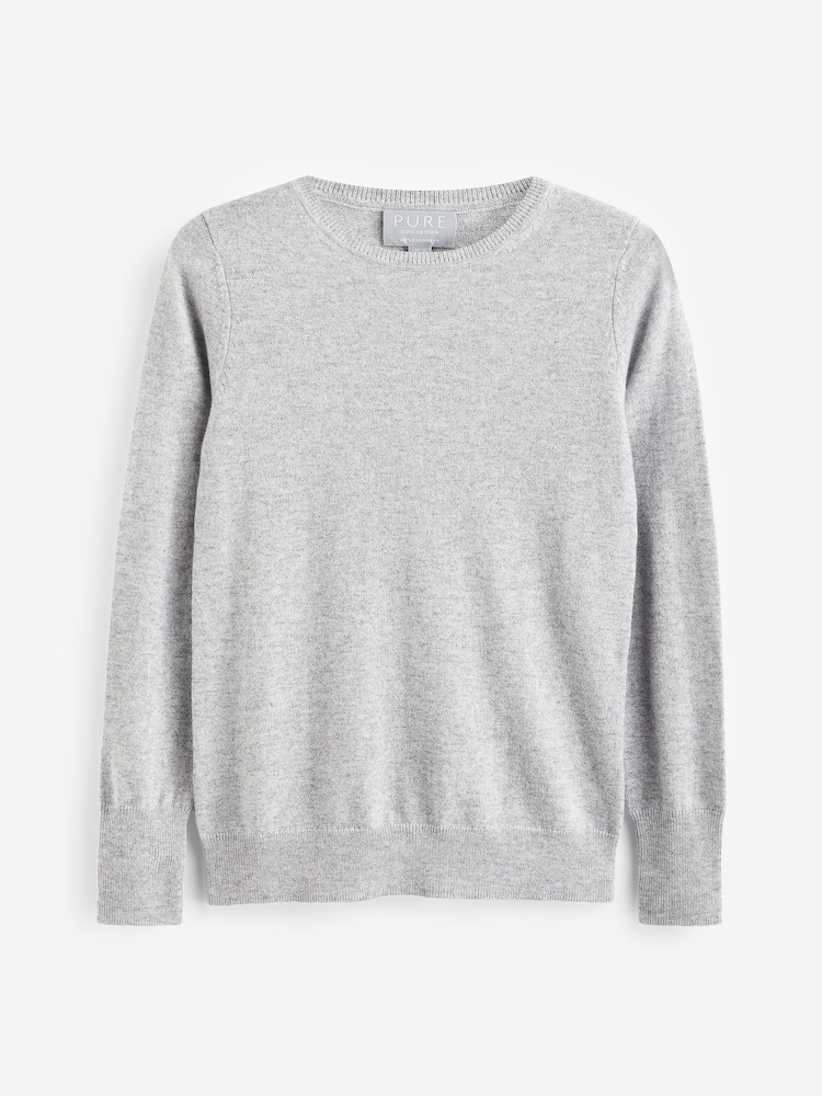Pure Collection Cashmere Crew Neck Sweater - Image 5 of 5 Pure Collection Cashmere Crew Neck Sweater - Image 5 of 5