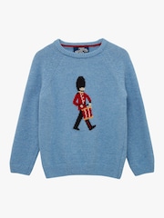 Trotters London Blue Marl Drumming Guardsman Jumper - Image 1 of 3