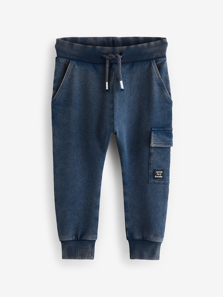 Blue Acid Wash Super Skinny Utility Joggers (3mths-7yrs) - Image 1 of 1